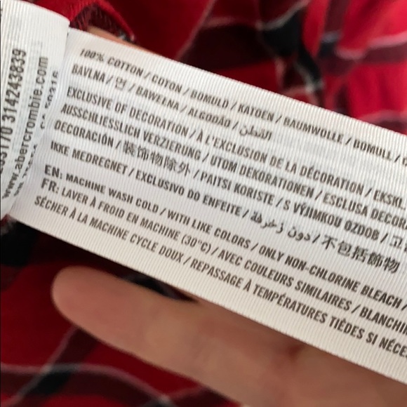 Red Plaid A&F Boyfriend Button Down - Picture 4 of 4